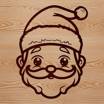 A illustration of Santa Claus in a festive holiday setting.