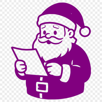 Illustrative representation of Father Christmas in a traditional holiday setting.