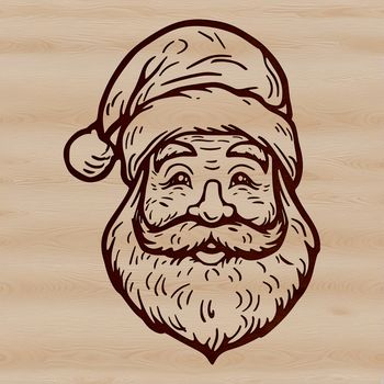 A digital representation of Santa Claus with a hat and coat.
