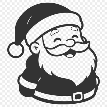 Vector illustration of Father Christmas in red suit with white beard, suitable for commercial or personal use.