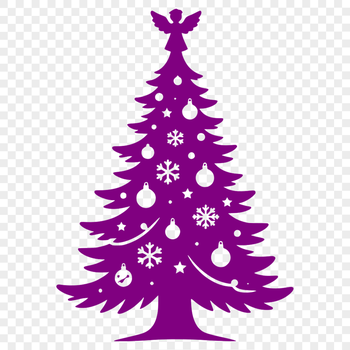 A traditional Christmas tree illustration in simple vector art style.