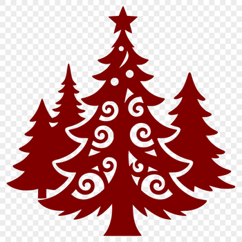 An intricate design of a festive holiday tree suitable for digital crafting and DIY projects.
