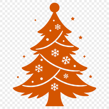 A simple, decorative Christmas tree graphic designed for commercial use.