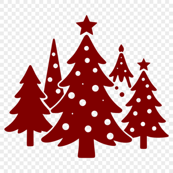 Traditional Christmas tree design with geometric shapes and minimal details.