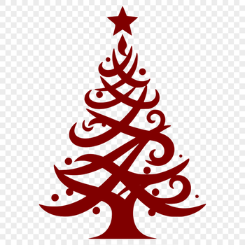 A festive Christmas tree illustration in a simple vector style.