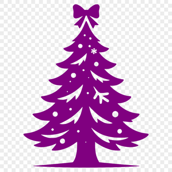 A festive Christmas tree silhouette with ornaments and lights, suitable for various crafts and designs.