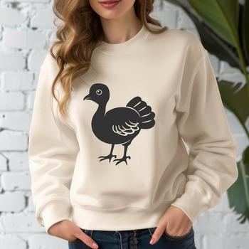 A vector illustration of a farm animal, specifically a domesticated turkey.