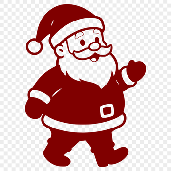 SVG silhouette of Santa Claus with holly leaves and berries.