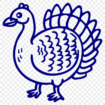 Vector art of a whole turkey, ideal for crafting and design projects requiring a high-quality animal image.