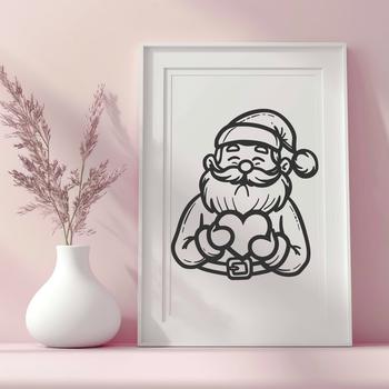 An SVG image of Santa Claus with holly and mistletoe decorations.