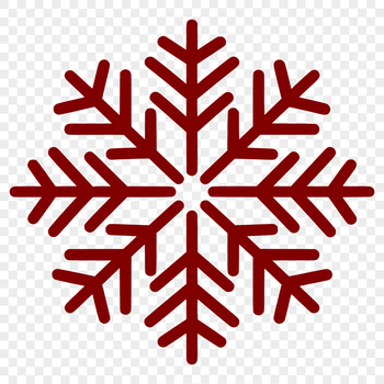 An illustration of a single six-pointed snowflake with symmetrical patterns and lines.