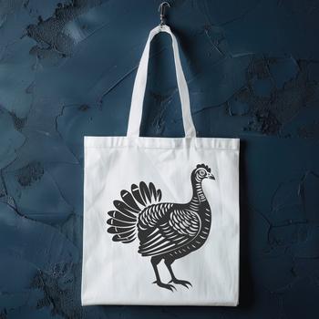 A detailed illustration of a full-bodied turkey, suitable for various artistic projects.