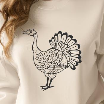 Vector illustration of a full-bodied farm animal turkey, suitable for various design applications.