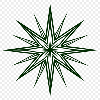 An illustration of a stylized star graphic.