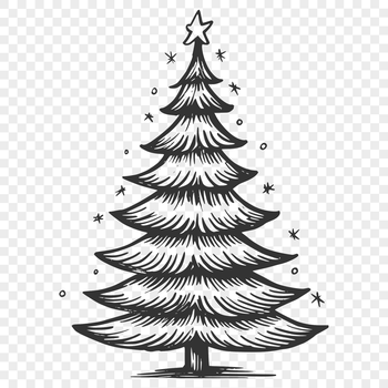 An intricately designed vector art Christmas tree suitable for various digital applications and craft projects.