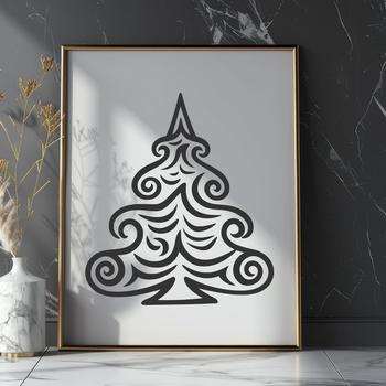 Artistic Christmas Tree SVG, PNG, PDF And DXF Files