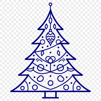 A stylized illustration of a Christmas tree, suitable for digital crafting and DIY projects.