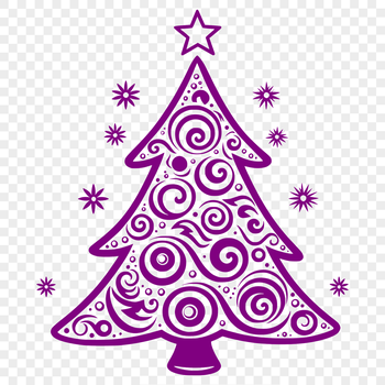 A stylized, ornate Christmas tree illustration in vector format.
