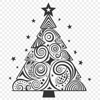 Illustrative Christmas tree design in a vector format, suitable for various crafting and cutting machine applications.