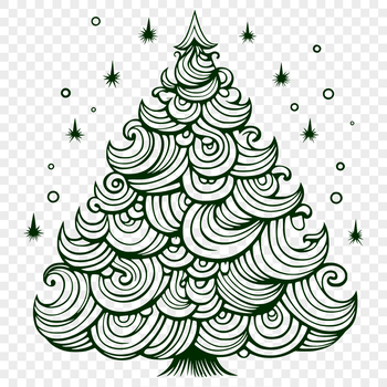 A stylized digital representation of a Christmas tree, suitable for various design applications.