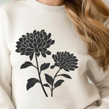 Beautiful Chrysanthemum In DXF Format