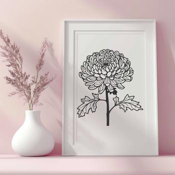 Unique Chrysanthemum Stencil