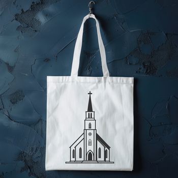 Illustration of a traditional Baptist church building with a distinctive design, suitable for vector graphics.