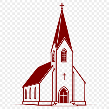 Illustrative drawing of a traditional church with intricate architecture.