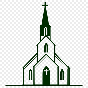 A simple church design created with vector art elements suitable for printing or digital use.