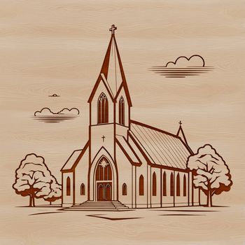 Simple church illustration in vector format, suitable for various designs and projects.