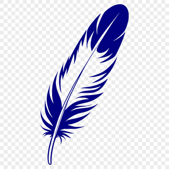 A simple vector illustration of a feather with smooth lines and clean edges.