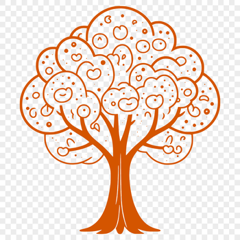 An illustrated tree graphic designed as vector art for various uses including digital design and cutting machine projects.