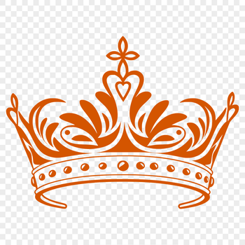 A stylized vector crown illustration, suitable for digital cutting machines like Cricut or laser cutters.