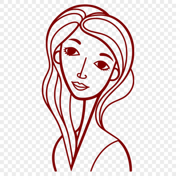 A detailed illustration of a woman's portrait in vector format.