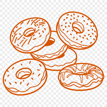 A stylized illustration of a donut, designed as vector art for various digital applications.