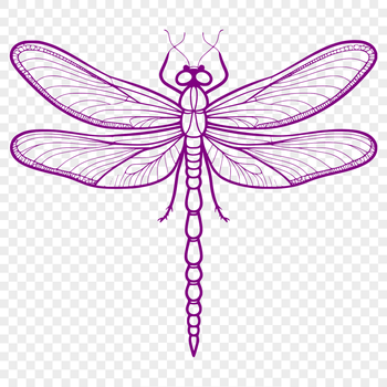 A colorful illustration of a dragonfly in flight, suitable for use as clip art or vector graphics.