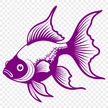 An illustration of a small goldfish swimming in water.