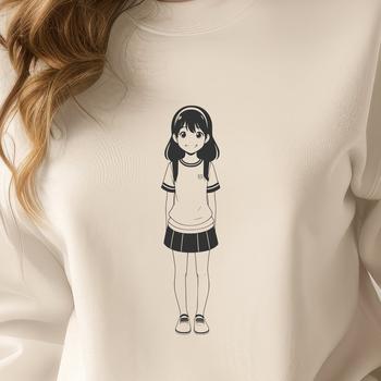 A young girl character designed as vector art suitable for various digital applications.