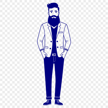 A simple illustration of a male figure with a beard, created as an SVG vector graphic.