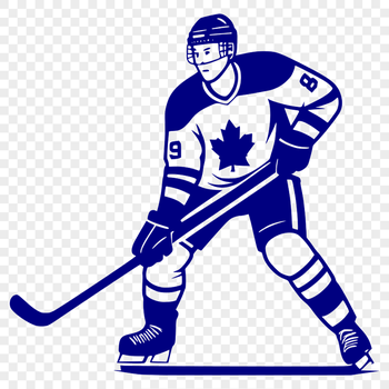 A vector graphic illustration of a hockey player in motion, highlighting the sport's dynamic movement.