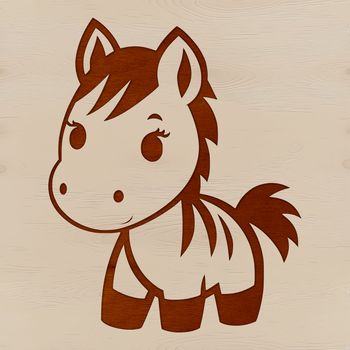 A detailed digital illustration of a horse in vector format, suitable for various applications.