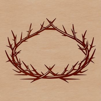 A 2D digital representation of the Crown of Thorns from Christianity, designed as vector art.