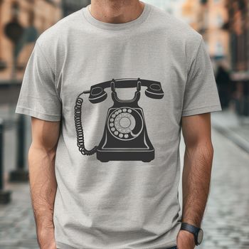 Vector illustration of a classic telephone with clean lines and modern design.