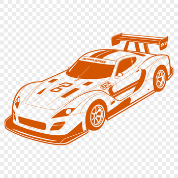 A high-performance sports car in motion, designed as a vector graphic.