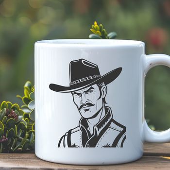 A cowboy illustration created using vector art, suitable for commercial or personal projects.