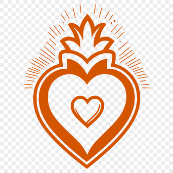SVG vector art illustration of the Sacred Heart symbol, suitable for commercial or personal use.
