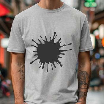 A colorful splat shape made up of irregular, curved lines, ideal for use in vector design software.