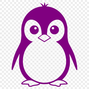 A stylized illustration of a penguin, a type of flightless bird found in the Antarctic region.