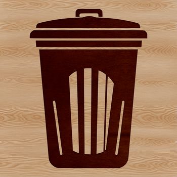 Vector illustration of a modern trash can with a lid.