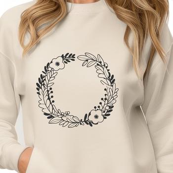 A floral wreath design created as a scalable vector graphic (SVG) suitable for various applications.